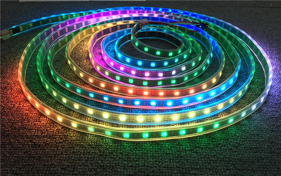 DC5V WS2812 встроенный IC WS2812B Светодиодная лента RGB 5050 полноцветная 30/60/144 пикселей