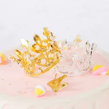 1 шт. блестящая мини-корона, украшение для торта, металлические перламутровые украшения для торта, свадебные украшения для торта, милые вечерние украшения для дня рождения