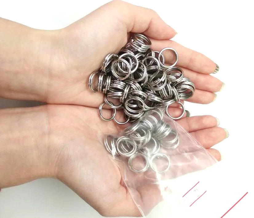 

Topline Tackle Fishing Split 50pcsStainless Rings Steel Double Ring Bait Lure Loop Crank for Connector Solid Accessories