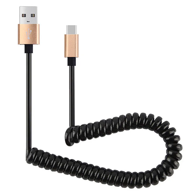 

USB Flexible Elastic Stretch Charger Spring Spiral Charging Cord Cable for Samsung Galaxy Note 10 Pro S10 Plus S10e M10 A10 A50