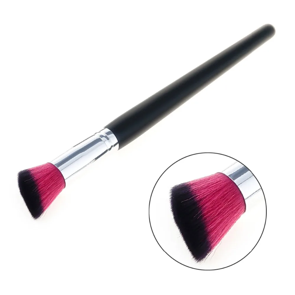 1Pc Angled Blush Brush Synthetic Face Cheek Bronzer Blusher Blending