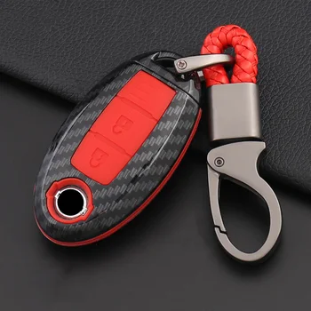 

2019 ABS Carbon Fiber&Silicone Car Key Case For Nissan Infiniti QX50 Q50L Q60 Q70 QX6 Smart Key 360 Degree Protection
