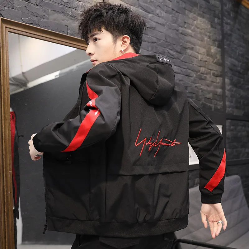 

2019 Fashion hip hop jackets men hoodies overcoat patchwork printed homme Jacket male Korean fashion plus size 4XL tops clothes