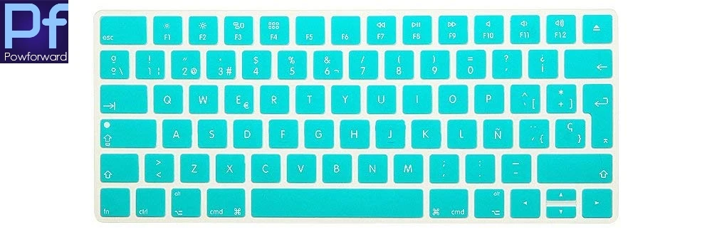 Испанская испанская клавиатура с буквенным языком, силиконовый чехол для Apple Magic Keyboard(MLA22LL/A), Европейская/ISO раскладка клавиатуры - Цвет: Aqua Blue