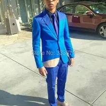 Последние конструкции пальто брюки синий жених Смокинги для женихов Повседневное человек костюм Slim Fit 2 шт. Мужская Свадьба Пром Костюмы(куртка+ Брюки для девочек) TERNO