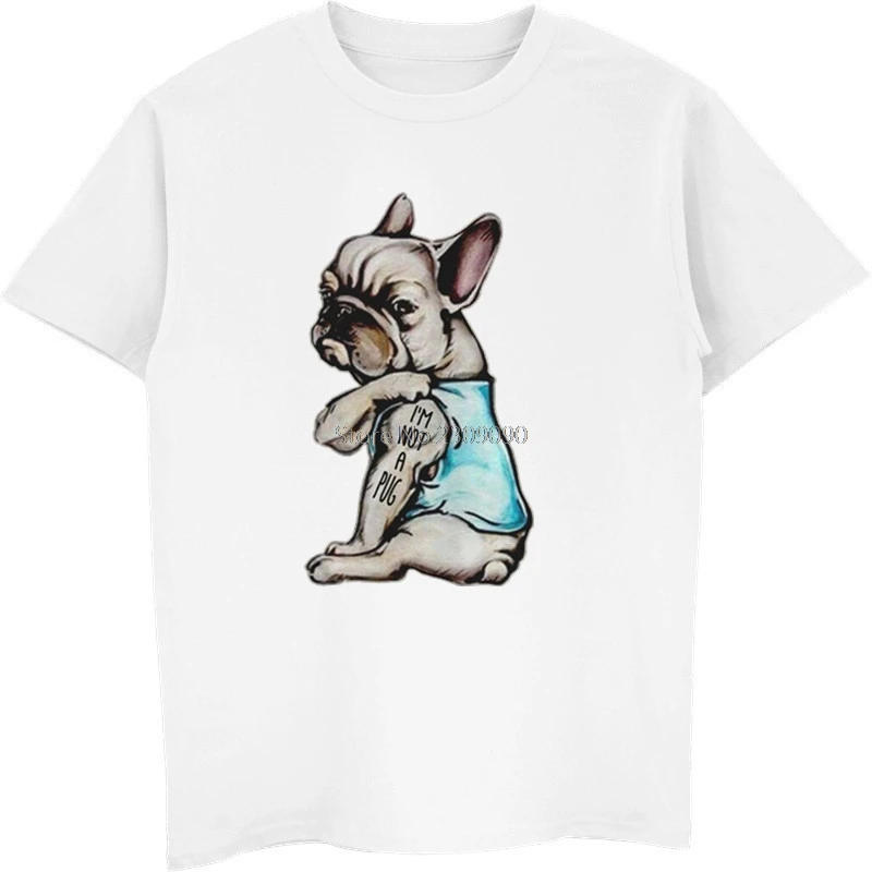 Модная мужская футболка Bioshick с французским бульдогом I'm Not A Pug французская