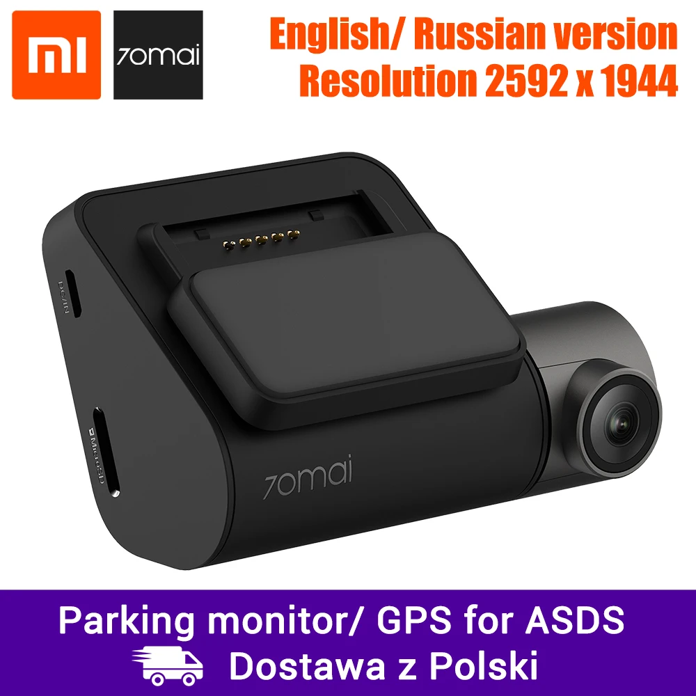 

Xiaomi 70mai Dash Cam Pro, Car DVR 1944P Super Clear, Optional GPS Module for ADAS, Parking Monitor, 140 FOV, Night Vision