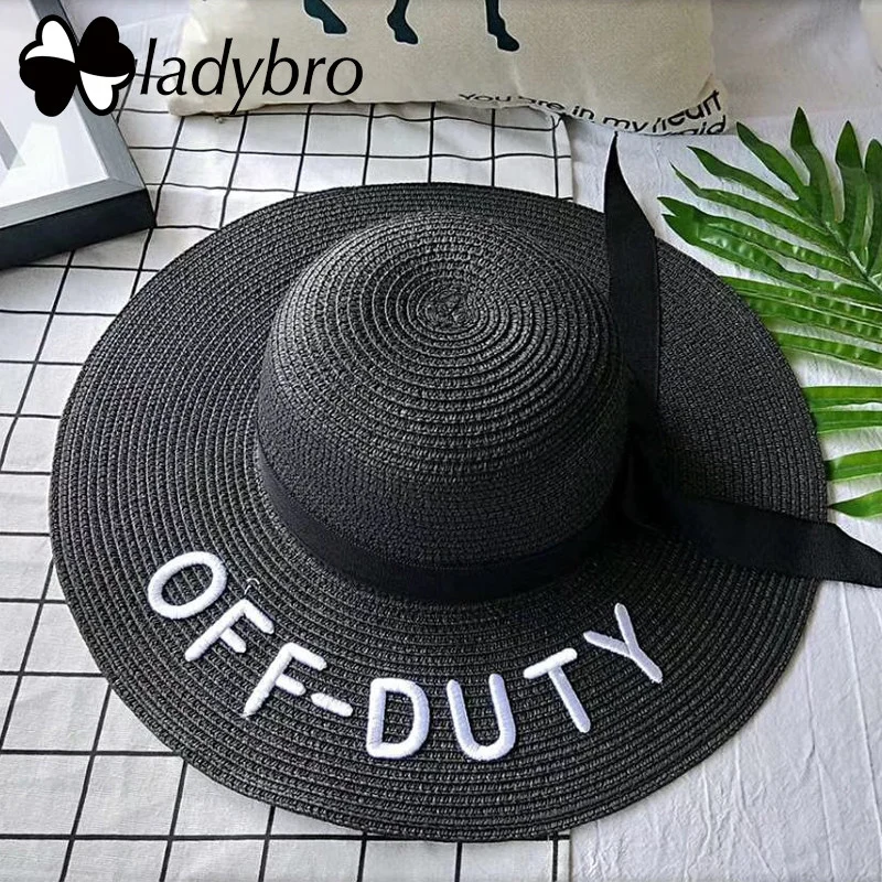 Женская соломенная шляпа Ladybro от солнца с широкими полями летняя пляжная