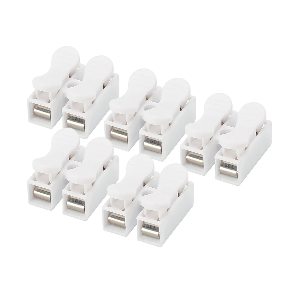 5PCS 2PIN Spring Wire Connectors Wire Quick Connecting Electrical Cable Clamp Terminal Block