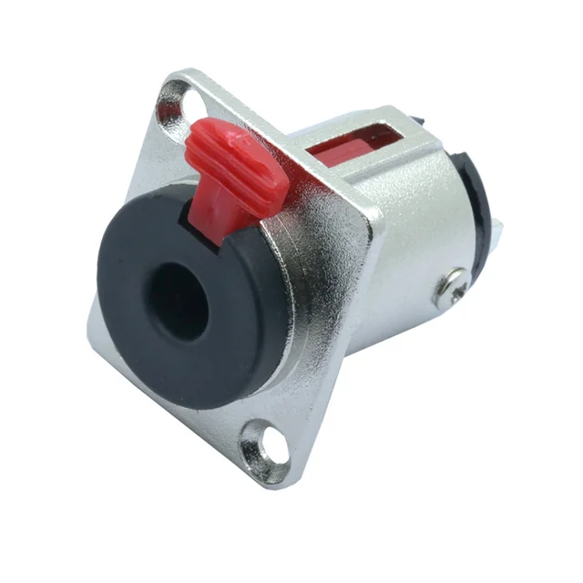 2pcs/lot 6.35mm Connector 6.35mm Female Jack Socket Chassis 2 hole