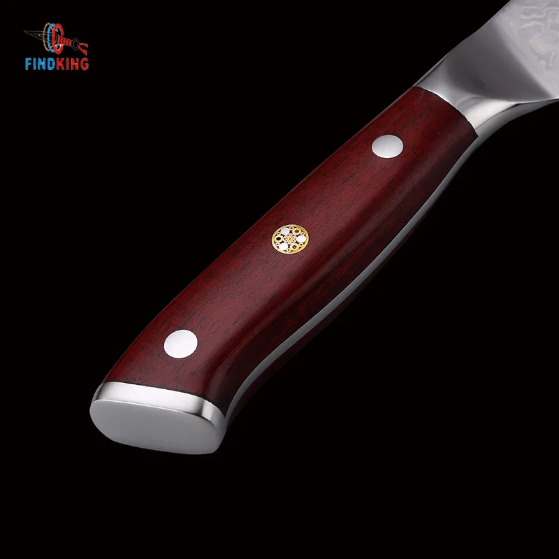 FINDKING AUS-10 Дамасская сталь 8 дюймов нож шеф-повара Палисандр Ручка дамасский нож 67 слоев лезвия кухонные ножи лучшее качество