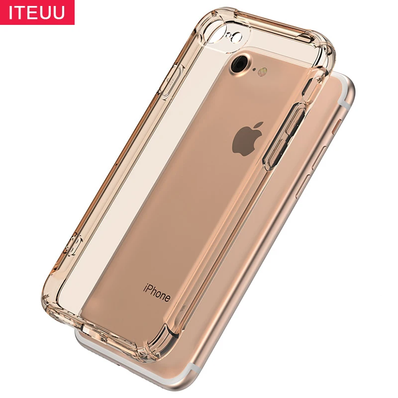 

ITEUU 7 8 Plus TPU Clear Super Anti-Knock Case for iPhone 7 8 Plus Cases Soft Silicone Shockproof Air Bag Transparent Back Cover