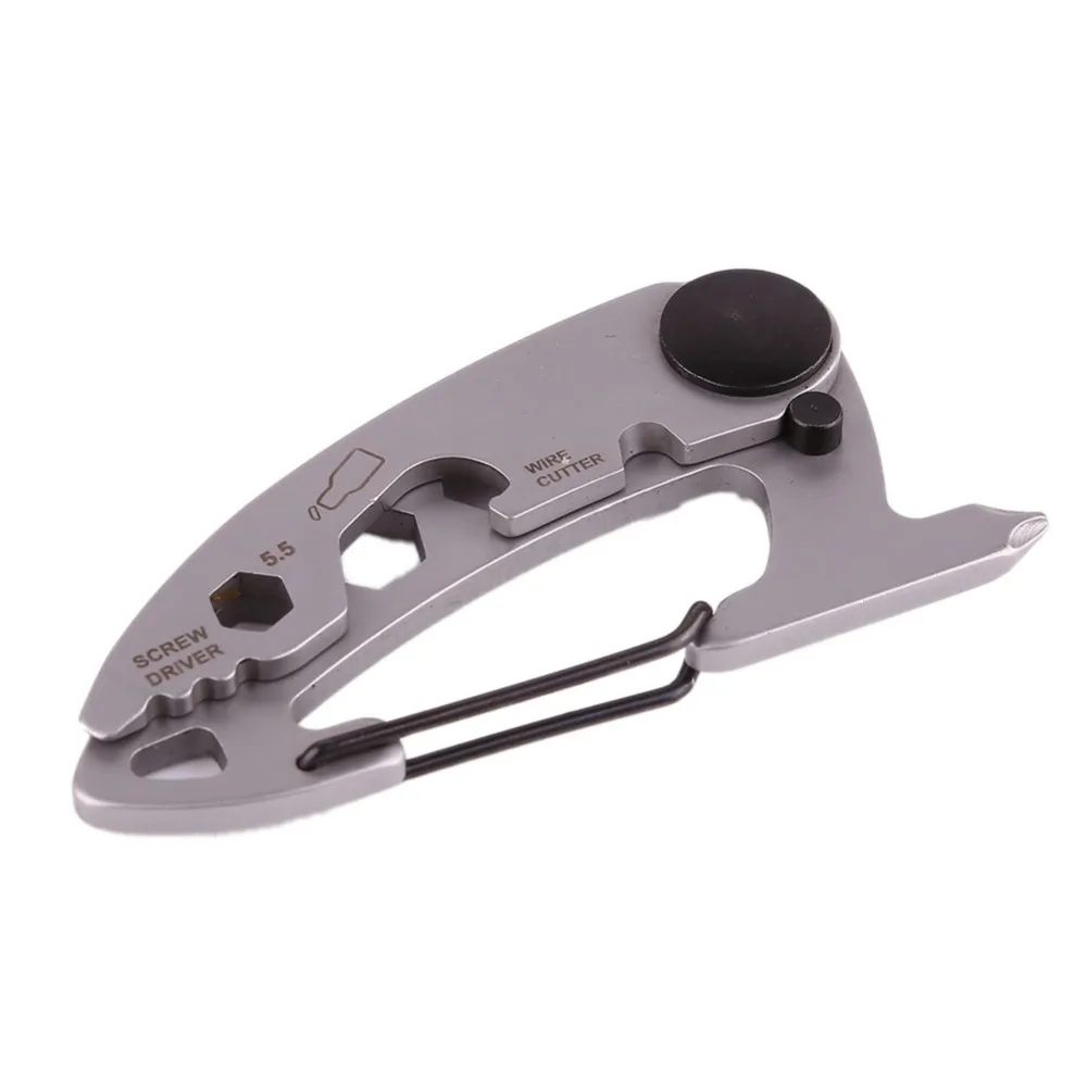 

EDC Gear Multi-tool Pocket 420 Stainless Steel Outdoor Camping Survival Kit Carabiner Wrench Opener Portable Tool