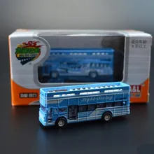 1: Модель двухэтажного автобуса из 64 сплава, игрушечный автомобиль с высоким металлическим литьем, с функцией скольжения