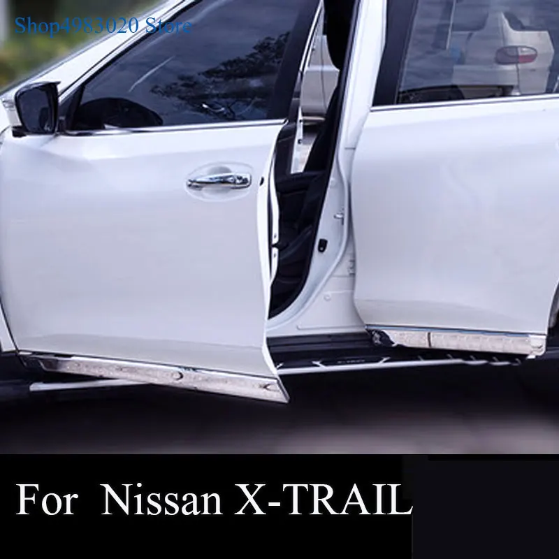 

Для Nissan X-Trail X Trial Rogue T32 2014 2015 2016 2017, нержавеющая сталь, защита корпуса боковой двери, Формовочная накладка, Стайлинг автомобиля