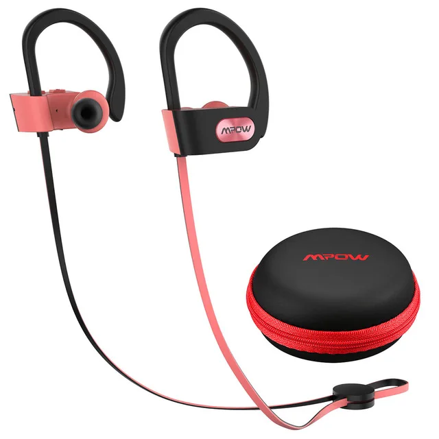 Mpow Flame Bluetooth 5,0 наушники спортивные Гарнитуры Hi-Fi стерео наушники IPX7 водонепроницаемые наушники с шумоподавлением с микрофоном чехол - Цвет: Розовый