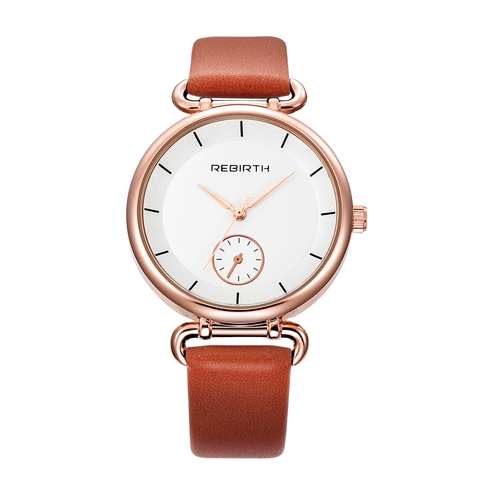 

REBIRTH Women Watches 2017 Ladies Quartz Wristwatch Leather Girls Dress Watch Female Clock Top Famous Brand Relogio Feminino