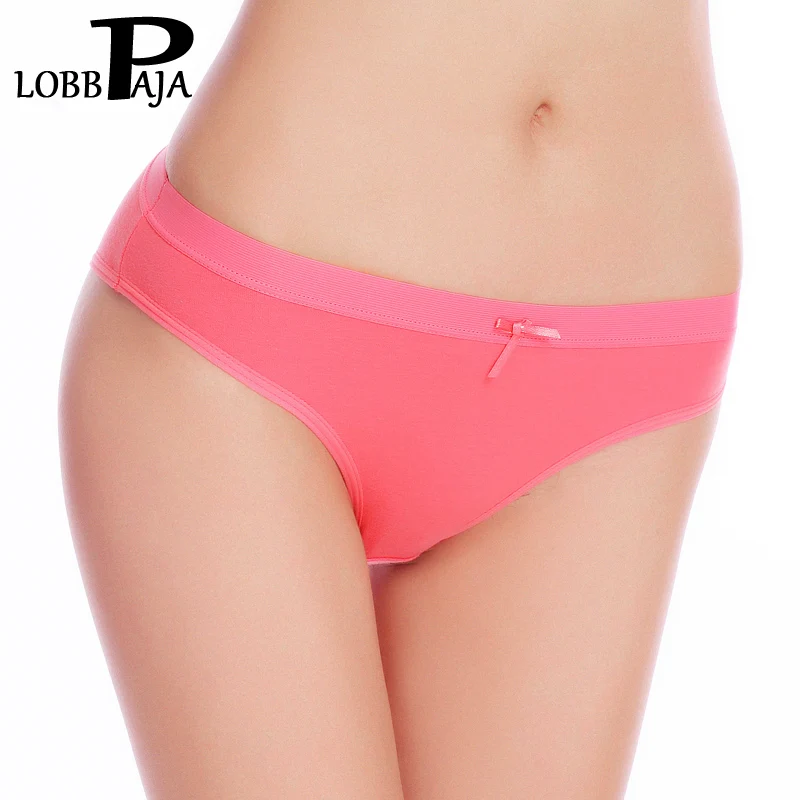 LOBBPAJA Марка Лот 6 шт. Женщина Underwear Хлопок Трусы Каждый День Стиль Твердые Нижнее