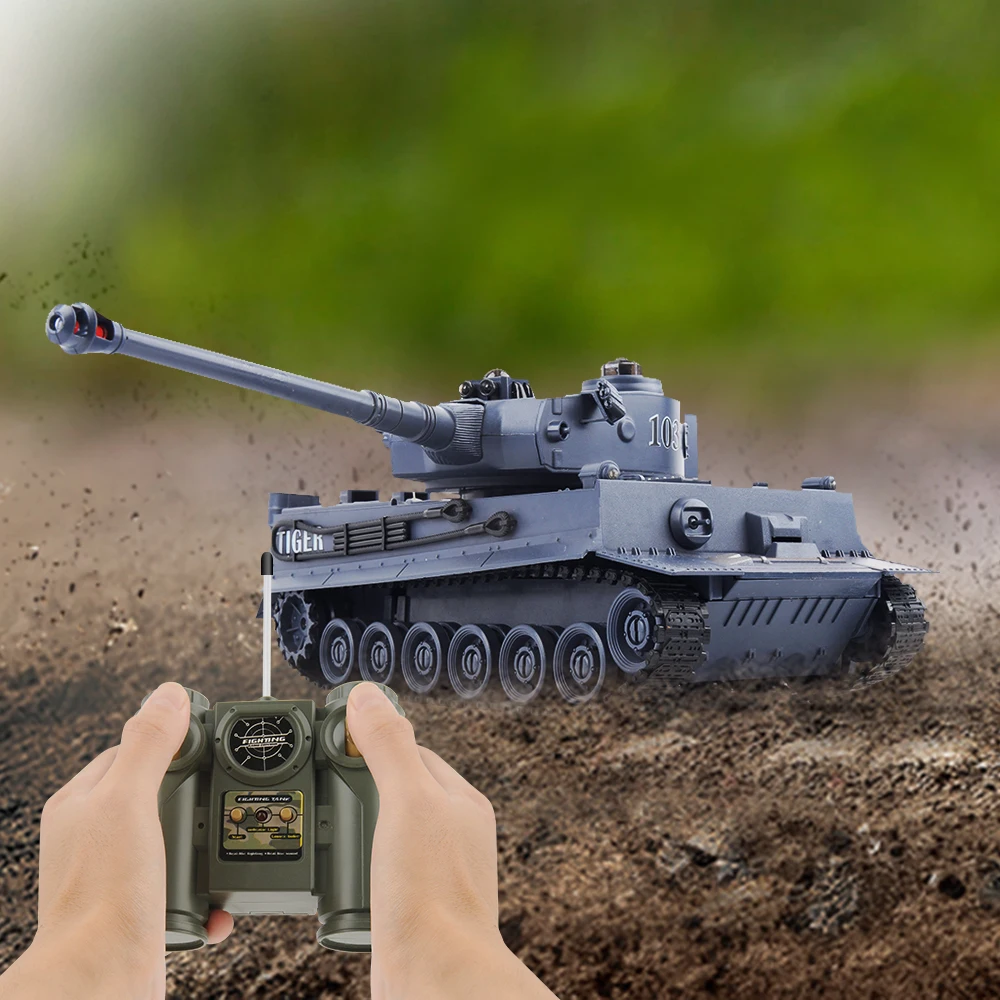 GizmoVine RC Tank Germany Tiger 103 Fighting Battle Tank Remote Control Toys with Musical and Flashing for Child Kids Boy Gift 