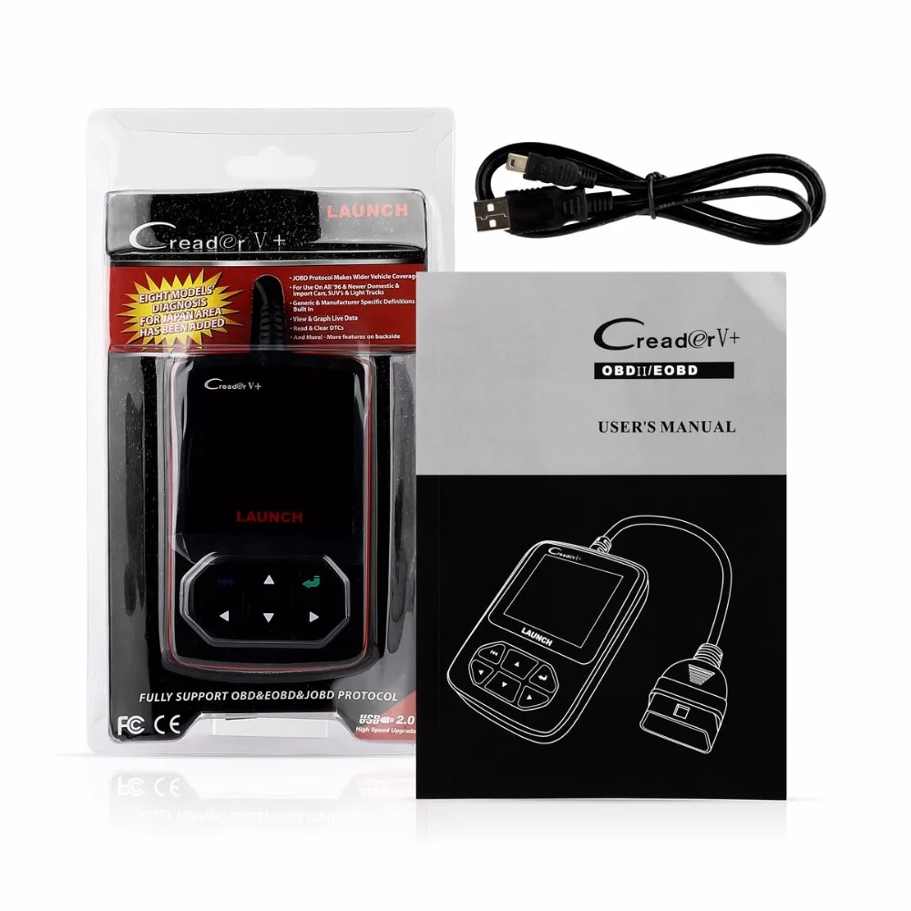 Launch X431 Creader V+ OBD2 сканер EAVP O2 датчики тест двигателя код ошибки считыватель с многоязычным ODB2 автомобиля диагностический инструмент