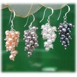 

Free shipping@@Wholesale 4Pair Freshwater Pearl And Silver Earrings 6.10