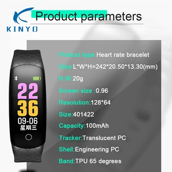 

2018 newest bluetooth wristband smartband heart rate blood pressure monitoring fitness monitoring sports bracelet pk mi band 3