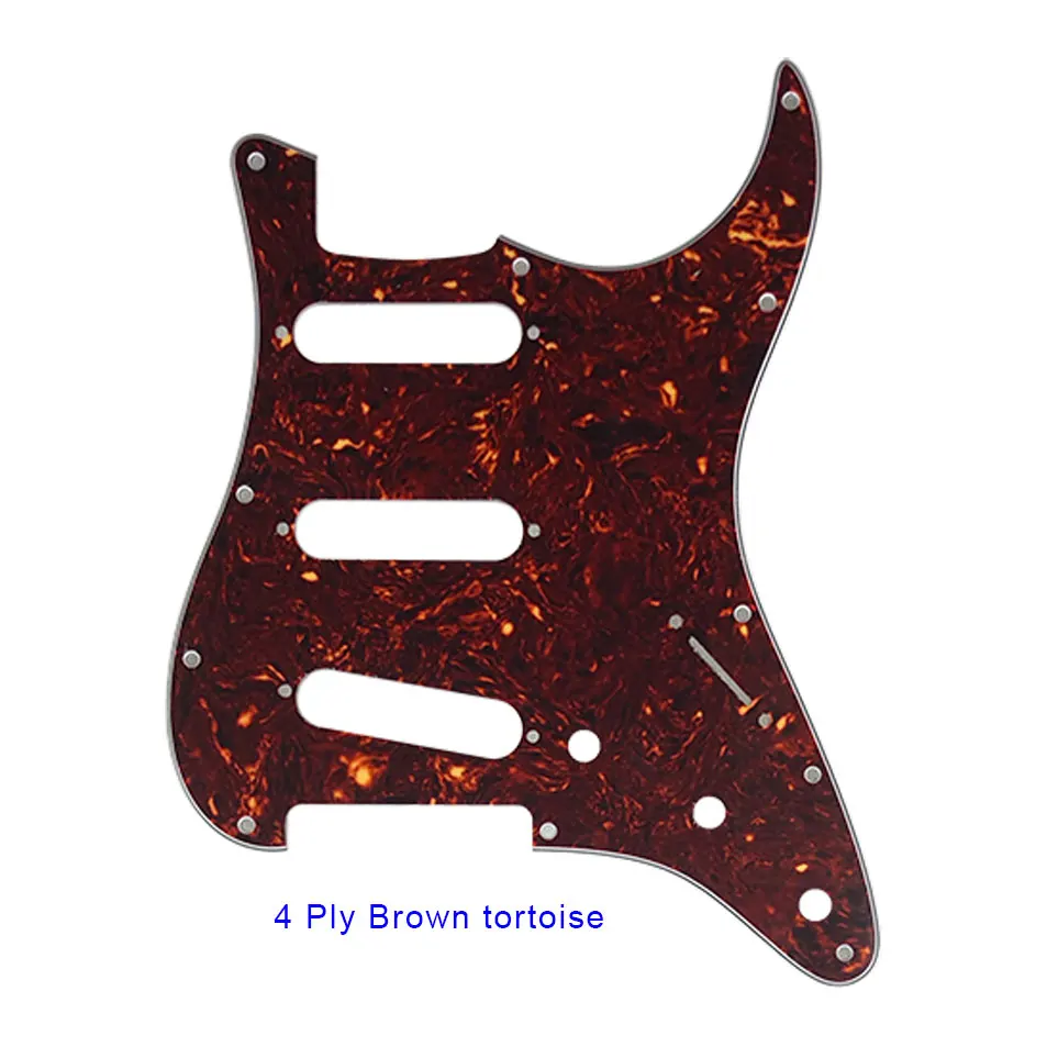 Pleroo Custom Guitar Pickguard-для США \ Мехико Fd Stratocaster 72' 11 винтовое отверстие Стандартный St царапина пластина Многоцветный выбор - Цвет: 4Ply Brown Tortoise