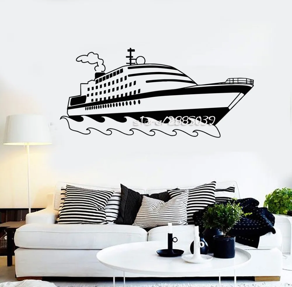 Ship Boat Yacht Vinyl Wall Decals Decor Children's Room Nautical Wall