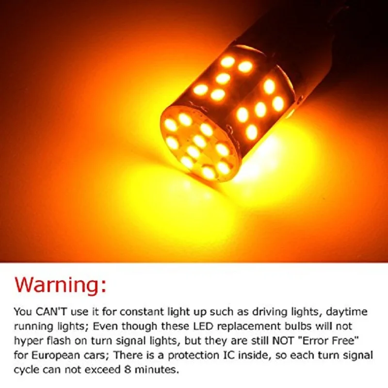 2 шт. без резистора нужен Желтый Янтарный 35 эмиттер 3535 LED 7440 T20 Светодиодные лампы