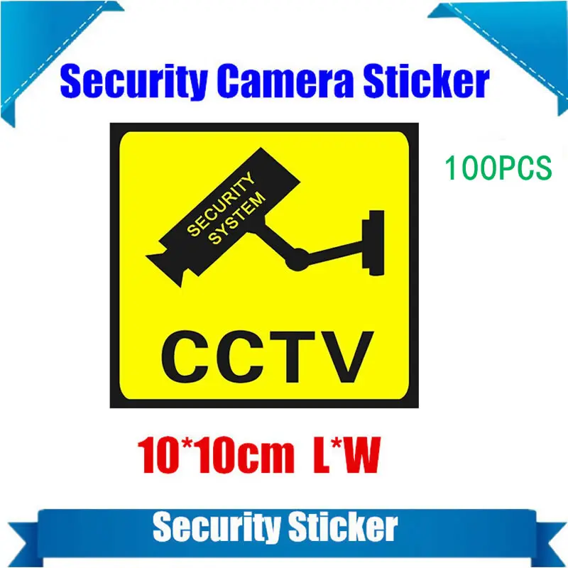 Buy 100 Pieces Waterproof Security Camera Sticker