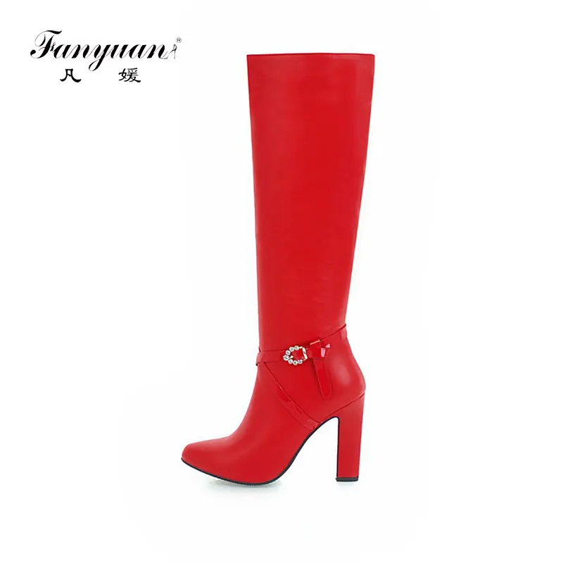 Fanyuan Big Size 34 43 Women Knee High Boots Fur Inside Warm Winter ...