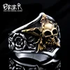 Beier – bague en acier inoxydable 316L pour hommes, bijoux gothiques, nouveau design, étoile, crâne, à la mode, LLBR8-425R ► Photo 3/5