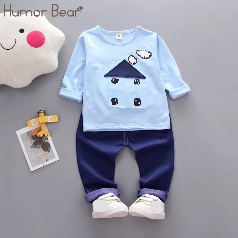 Humor Bear/футболка+ штаны для детей от 1 до 4 лет, новинка года, рождественские комплекты одежды для маленьких девочек костюм для мальчиков дизайн дома для мальчиков