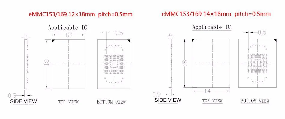 EMMC тестовое гнездо флэш-чип eMMC153/eMMC169/BGA169 разъем BGA153 Android телефон флэш-данных резервного копирования восстановление данных для SD-HDMI