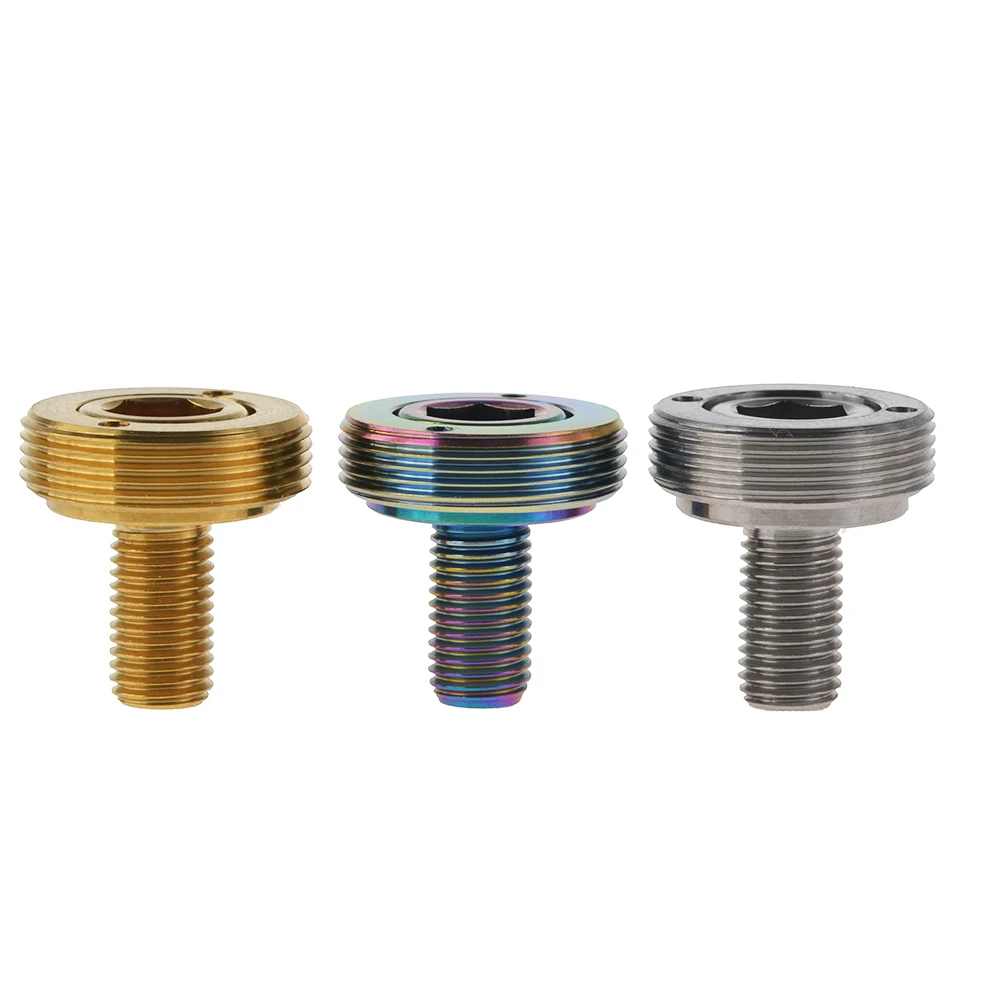 M8 Titanium MTB Bike Bolts Waterproof Bicycle Bottom Bracket Crank Fixed Bolts 1 M8X15 screw + 1pcs cover + 1pcs plastic gasket