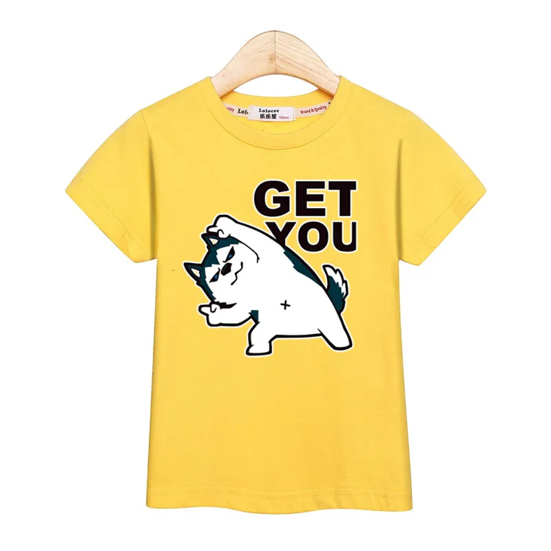 Get you fashion baby boys tops cute huskies kids clothes girls fashion t-shirt cartoon dog print kid tees summer cotton shirt - Цвет: Yellow