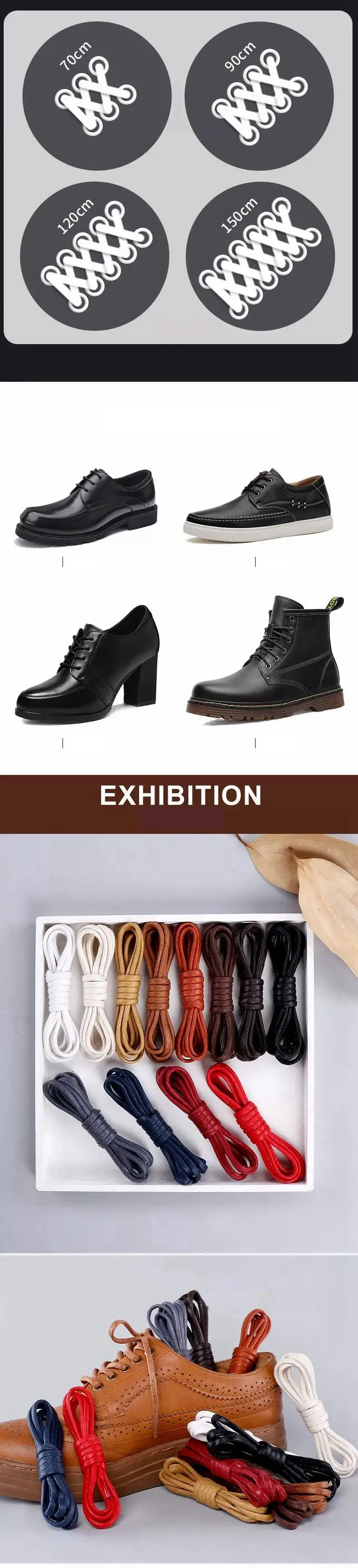 1 пара кожаные шнурки для обуви Вощеные хлопковые круглые шнурки для ботинок водонепроницаемые шнурки мужские Ботинки martin шнурки