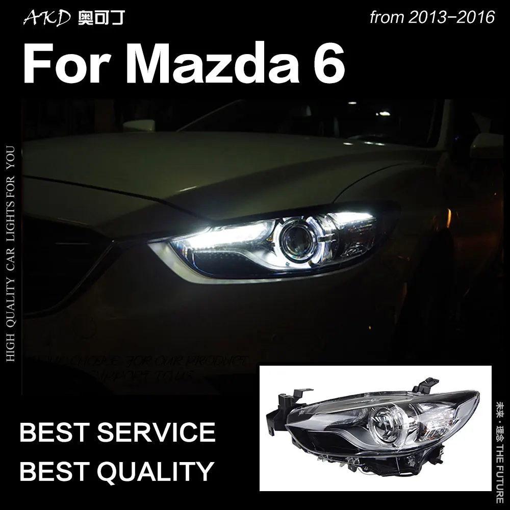 АКД стайлинга автомобилей для Mazda 6 фары 2013- Mazda6 Atenza светодиодный фары DRL HID фара ангельский глаз Bi Xenon аксессуары