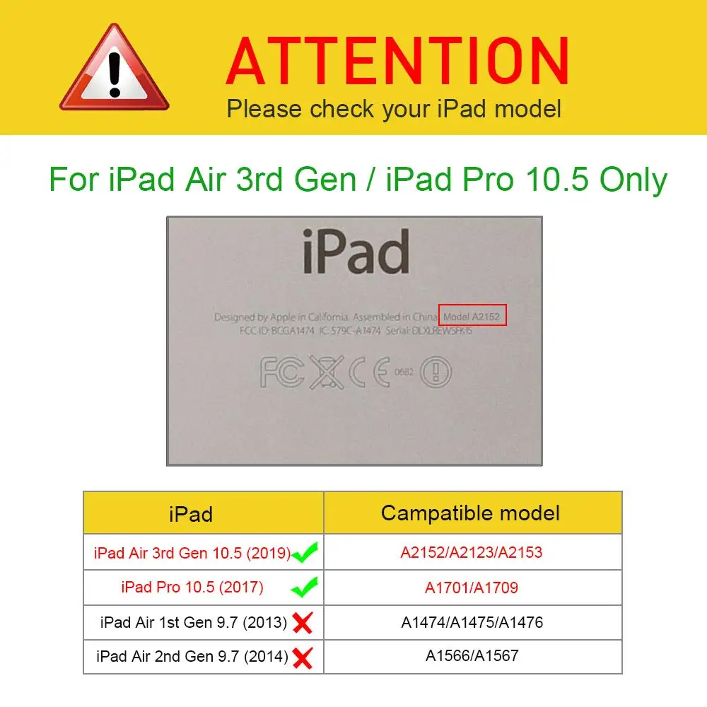 Чехол для iPad Air 10,5 дюймов(3rd Gen), ультра тонкий стоячий защитный чехол с функцией автоматического пробуждения/сна для iPad Air 3 Чехол