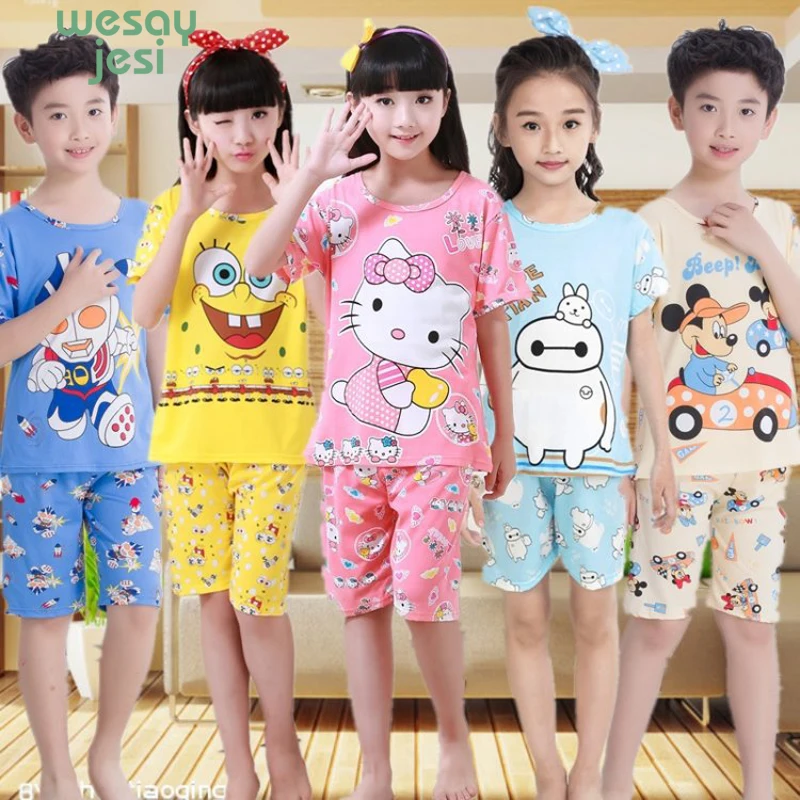 

Kids Sleepwear Girl Children Pyjama Sit 2 Pics 2019 Summer Boy Pajamas Robe Set Nightgown Sleepwear Pajamas Warm