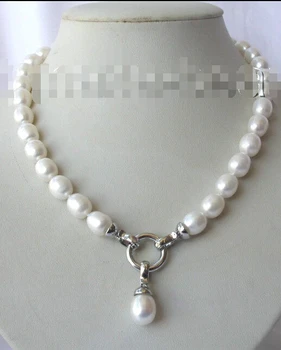

FREE shipping>>>> stunning big 12mm baroque white freshwater cultured pearl necklace h1122 new