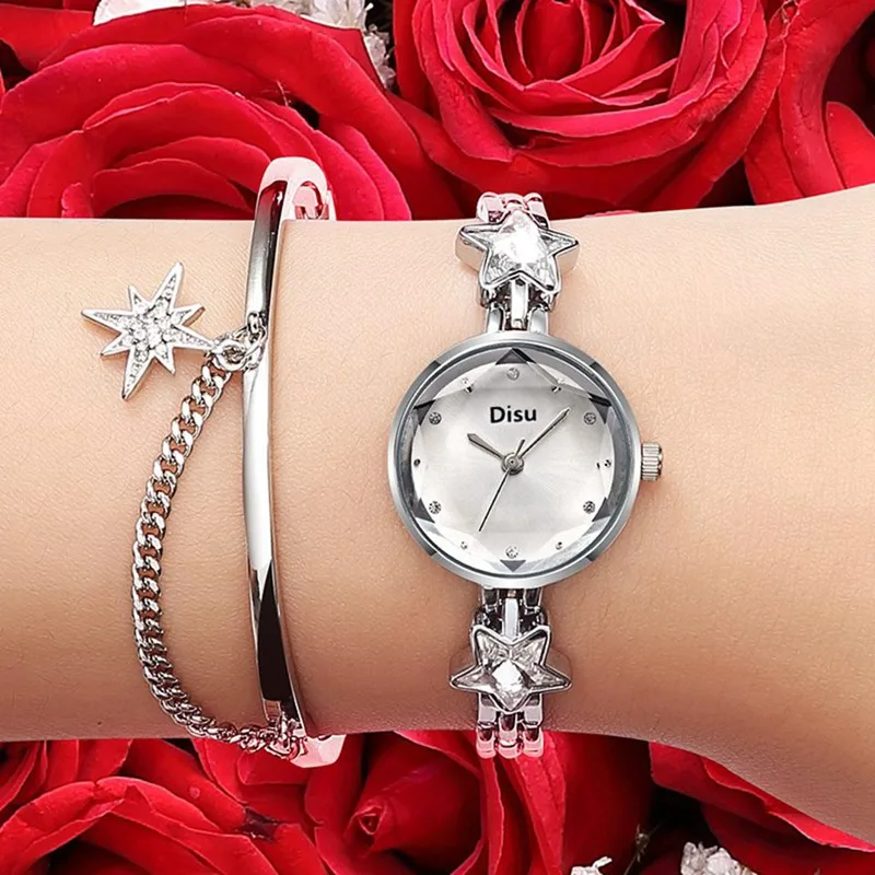 Модные роскошные часы для женщин, браслет из сплава, часы высокого качества, Сапфировая звезда, женские кварцевые часы с геометрическим циферблатом, простые часы
