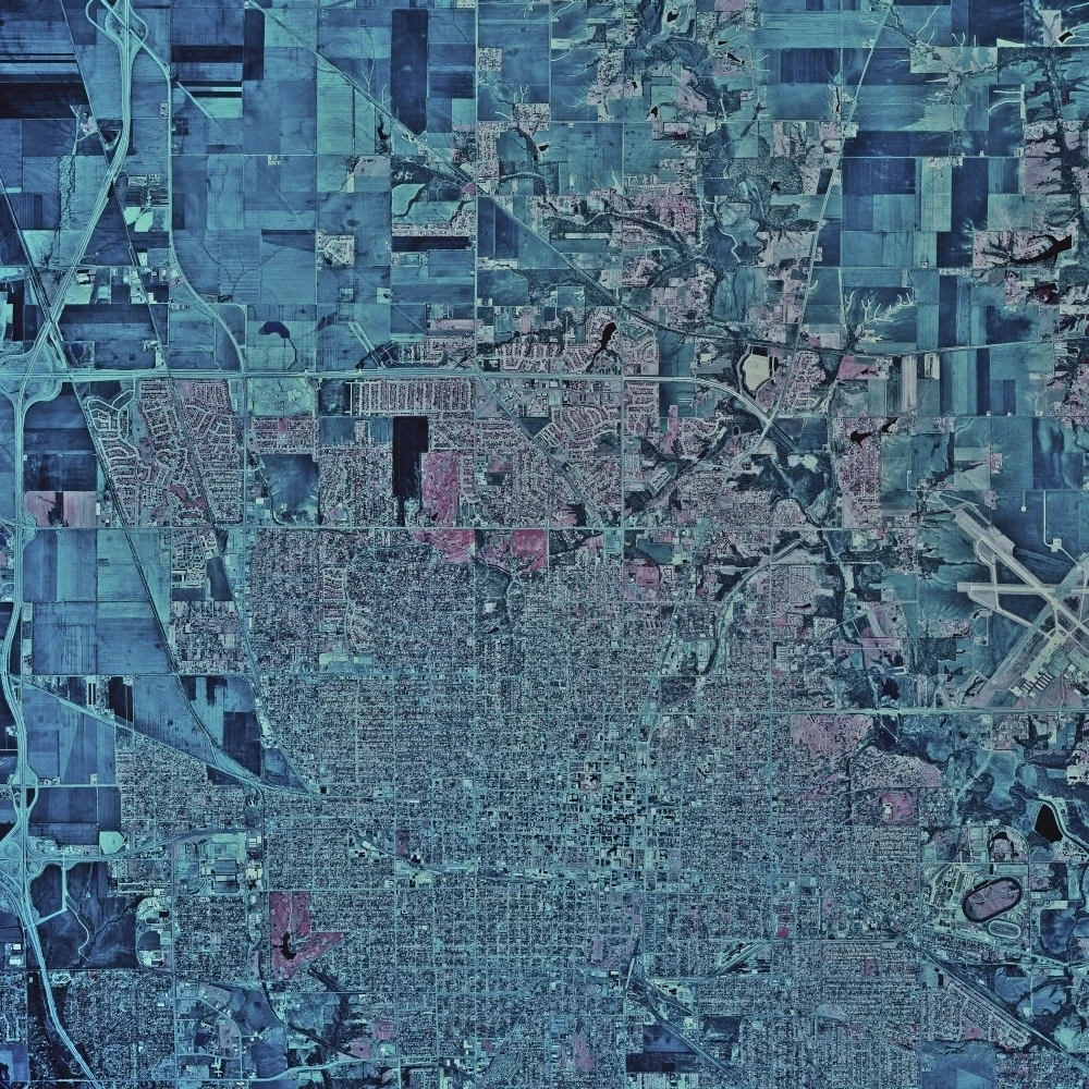 Satellite view of Springfield  Illinois Poster Print (27 x 27)
