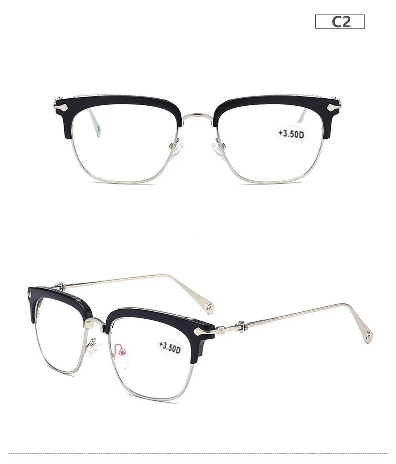 Дизайн, мужские и женские стильные очки для чтения, модные, полная оправа, фирменный дизайн, качественные линзы для пресбиопии, очки для мужчин и женщин