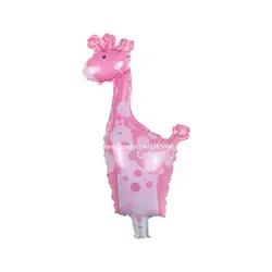 Новый 25 шт./лот 50*20 см мини-серии небольшие воздушный шар в форме животного Жираф алюминиевый воздушный шар из фольги шары оптом мини-Жираф