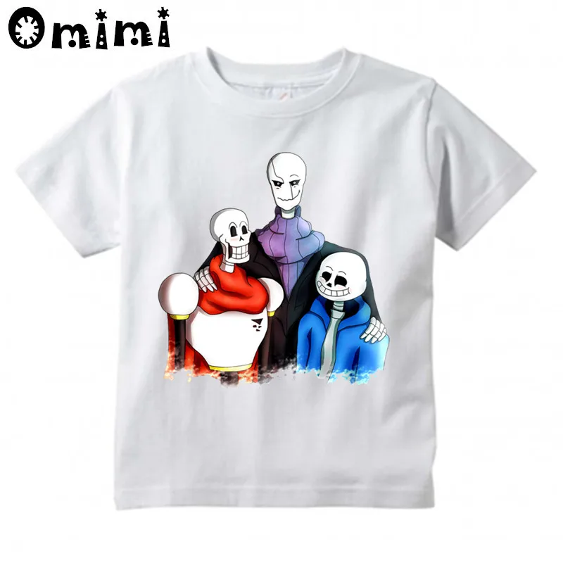 Детская дизайнерская футболка с изображением игры «Undertale Sans» милые топы с короткими рукавами для мальчиков и девочек, детская забавная футболка ooo3053 - Цвет: oHKP3053Q
