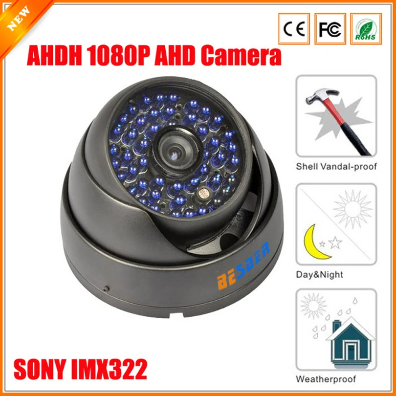 

BESDER SONY IMX323 Vandal-proof Waterproof Indoor Outdoor IR Night Vision Dome Camera AHDH AHD Security Camera CCTV 1080P