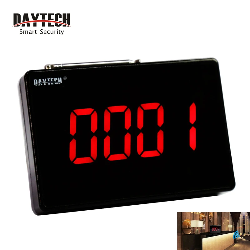 

DATTECH Coaster Pager Calling system LCD Panel Receiver 433MHZ for Guest Pagering Queueing System Restaurant/Shop/Cafe