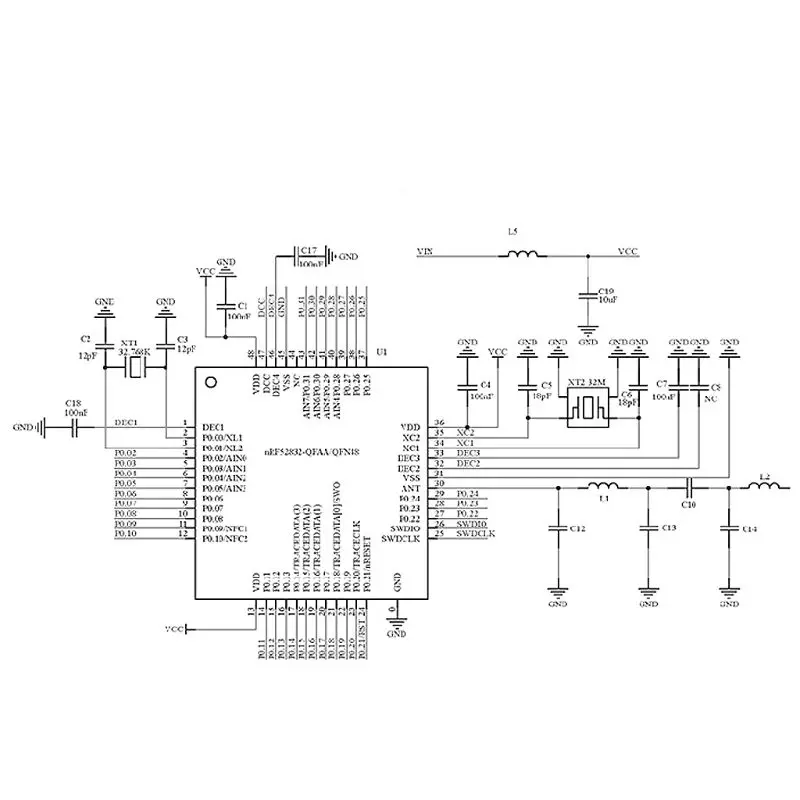 Прочный NRF52832 2,4 ГГц приемопередатчик приемник E73-2G4M04S1B SMD BLE 5,0 беспроводной bluetooth-модуль