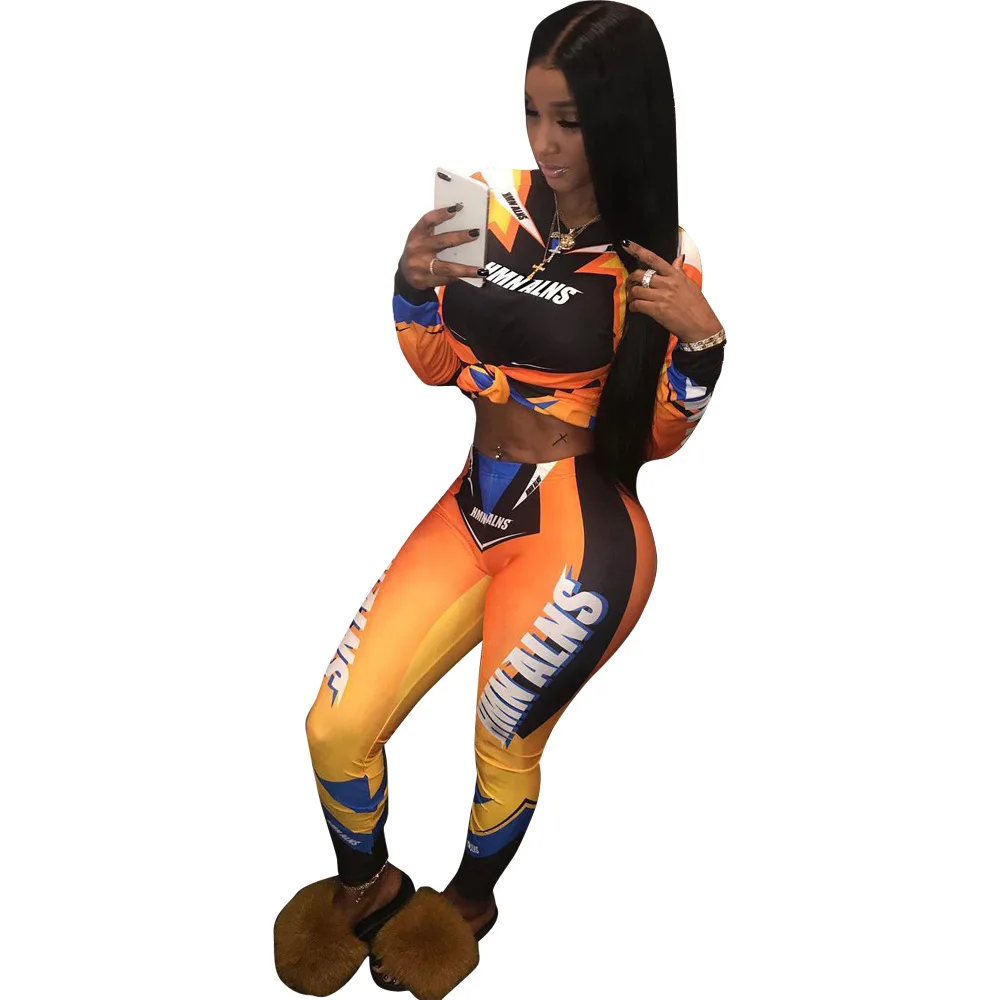 

Biker Set Tracksuit Summer Letter Print Crop Top Long Pants Bodycon Two Pieces Suits Tracksuits Moto Outfits Co Ord Set Women